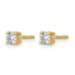 Round Lab Grown Diamond 4-Prong Studs with Screw Backs - 14k Yellow Gold / 1/3 ctw. / VS+ F+