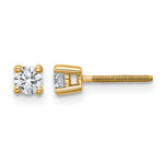 Round Lab Grown Diamond 4-Prong Studs with Screw Backs - 14k Yellow Gold / 1/3 ctw. / VS+ F+