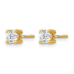 Round Lab Grown Diamond 4-Prong Studs with Screw Backs - 14k Yellow Gold / 1/2 ctw. / VS+ F+