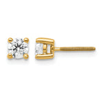 Round Lab Grown Diamond 4-Prong Studs with Screw Backs - 14k Yellow Gold / 1/2 ctw. / VS+ F+