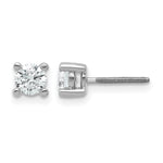 Round Lab Grown Diamond 4-Prong Studs with Screw Backs - 14k White Gold / 2/3 ctw. / VS/SI+ G+