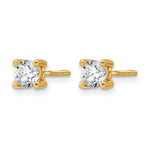 Round Lab Grown Diamond 4-Prong Studs with Screw Backs - 14k Yellow Gold / 2/3 ctw. / VS+ F+