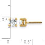 Round Lab Grown Diamond 4-Prong Studs with Screw Backs - 14k Yellow Gold / 2/3 ctw. / VS/SI+ G+