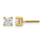 Round Lab Grown Diamond 4-Prong Studs with Screw Backs - 14k Yellow Gold / 2/3 ctw. / VS/SI+ G+