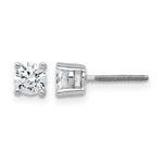 Round Lab Grown Diamond 4-Prong Studs with Screw Backs - 14k White Gold / 2/3 ctw. / VS/SI+ G+ Certified