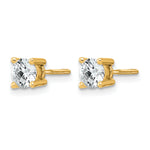 Round Lab Grown Diamond 4-Prong Studs with Screw Backs - 14k Yellow Gold / 2/3 ctw. / VS/SI+ G+ Certified