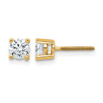 Round Lab Grown Diamond 4-Prong Studs with Screw Backs - 14k Yellow Gold / 2/3 ctw. / VS/SI+ G+ Certified