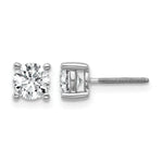 Round Lab Grown Diamond 4-Prong Studs with Screw Backs - 14k White Gold / 1 ctw. / VS/SI+ G+