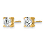 Round Lab Grown Diamond 4-Prong Studs with Screw Backs - 14k Yellow Gold / 1 ctw. / VS/SI+ G+ Certified