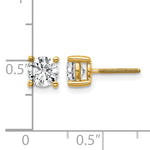 Round Lab Grown Diamond 4-Prong Studs with Screw Backs - 14k Yellow Gold / 1 ctw. / VS/SI+ G+ Certified