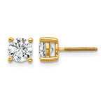Round Lab Grown Diamond 4-Prong Studs with Screw Backs - 14k Yellow Gold / 1 ctw. / VS/SI+ G+ Certified