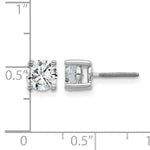 Round Lab Grown Diamond 4-Prong Studs with Screw Backs - 14k White Gold / 1 ctw. / VS+ F+