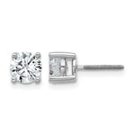 Round Lab Grown Diamond 4-Prong Studs with Screw Backs - 14k White Gold / 1-1/2 ctw. / VS/SI+ G+ Certified