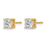 Round Lab Grown Diamond 4-Prong Studs with Screw Backs - 14k Yellow Gold / 1 ctw. / VS+ F+