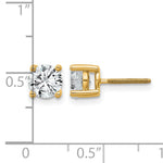 Round Lab Grown Diamond 4-Prong Studs with Screw Backs - 14k Yellow Gold / 1 ctw. / VS+ F+
