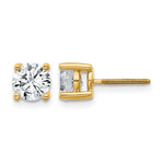 Round Lab Grown Diamond 4-Prong Studs with Screw Backs - 14k Yellow Gold / 1 ctw. / VS+ F+ Certified