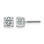 Round Lab Grown Diamond 4-Prong Studs with Screw Backs - 14k White Gold / 2 ctw. / VS+ F+