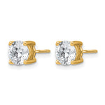 Round Lab Grown Diamond 4-Prong Studs with Screw Backs - 14k Yellow Gold / 2 ctw. / VS+ F+