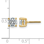 Round Lab Grown Diamond 4-Prong Studs with Screw Backs - 14k Yellow Gold / 2 ctw. / VS+ F+