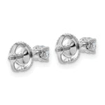 Lab Grown Diamond Gold 4-Prong Lightweight Solitaire Earrings with Screw Backs - 14k White Gold / 1/4 ctw. / VS+ F+