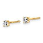 Lab Grown Diamond Gold 4-Prong Lightweight Solitaire Earrings with Screw Backs - 14k Yellow Gold / 1/4 ctw. / VS+ F+