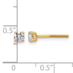 Lab Grown Diamond Gold 4-Prong Lightweight Solitaire Earrings with Screw Backs - 14k Yellow Gold / 1/3 ctw. / VS+ F+