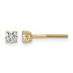Lab Grown Diamond Gold 4-Prong Lightweight Solitaire Earrings with Screw Backs - 14k Yellow Gold / 1/3 ctw. / VS+ F+