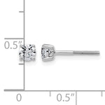 Lab Grown Diamond Gold 4-Prong Lightweight Solitaire Earrings with Screw Backs - 14k White Gold / 1/2 ctw. / VS+ F+