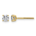 Lab Grown Diamond Gold 4-Prong Lightweight Solitaire Earrings with Screw Backs - 14k Yellow Gold / 1/2 ctw. / VS+ F+