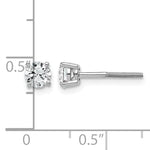 Lab Grown Diamond Gold 4-Prong Lightweight Solitaire Earrings with Screw Backs - 14k White Gold / 2/3 ctw. / VS+ F+