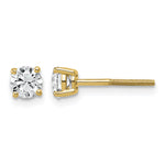 Lab Grown Diamond Gold 4-Prong Lightweight Solitaire Earrings with Screw Backs - 14k Yellow Gold / 2/3 ctw. / VS+ F+