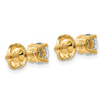 Lab Grown Diamond Gold 4-Prong Lightweight Solitaire Earrings with Screw Backs - 14k Yellow Gold / 1 ctw. / VS+ F+