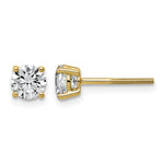 Lab Grown Diamond Gold 4-Prong Lightweight Solitaire Earrings with Screw Backs - 14k Yellow Gold / 1 ctw. / VS+ F+