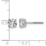 Lab Grown Diamond Gold 4-Prong Lightweight Solitaire Earrings with Screw Backs - 14k White Gold / 1-1/2 ctw. / VS+ F+