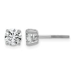 Lab Grown Diamond Gold 4-Prong Lightweight Solitaire Earrings with Screw Backs - 14k White Gold / 1-1/2 ctw. / VS+ F+