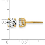 Lab Grown Diamond Gold 4-Prong Lightweight Solitaire Earrings with Screw Backs - 14k Yellow Gold / 1-1/2 ctw. / VS+ F+