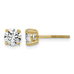 Lab Grown Diamond Gold 4-Prong Lightweight Solitaire Earrings with Screw Backs - 14k Yellow Gold / 1-1/2 ctw. / VS+ F+