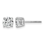 Lab Grown Diamond Gold 4-Prong Lightweight Solitaire Earrings with Screw Backs - 14k White Gold / 2 ctw. / VS+ F+