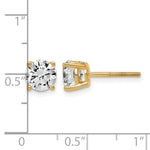 Lab Grown Diamond Gold 4-Prong Lightweight Solitaire Earrings with Screw Backs - 14k Yellow Gold / 2 ctw. / VS+ F+
