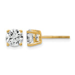 Lab Grown Diamond Gold 4-Prong Lightweight Solitaire Earrings with Screw Backs - 14k Yellow Gold / 2 ctw. / VS+ F+