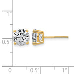 Lab Grown Diamond Gold 4-Prong Lightweight Solitaire Earrings with Screw Backs - 14k Yellow Gold / 3 ctw. / VS+ F+