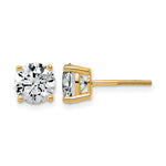 Lab Grown Diamond Gold 4-Prong Lightweight Solitaire Earrings with Screw Backs - 14k Yellow Gold / 4 ctw. / VS+ F+
