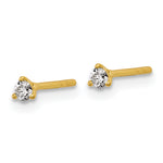 Lab Grown Diamond Gold 3-Prong Solitaire Earrings - 18k Yellow Gold / 1/10 ctw. / VS+ F+