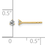 Lab Grown Diamond Gold 3-Prong Solitaire Earrings - 18k Yellow Gold / 1/10 ctw. / VS+ F+