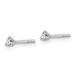 Lab Grown Diamond Gold 3-Prong Solitaire Earrings - 14k White Gold / 1/10 ctw. / VS+ F+