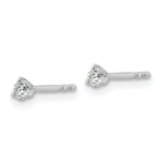 Lab Grown Diamond Gold 3-Prong Solitaire Earrings - 14k White Gold / 1/8 ctw. / VS+ F+