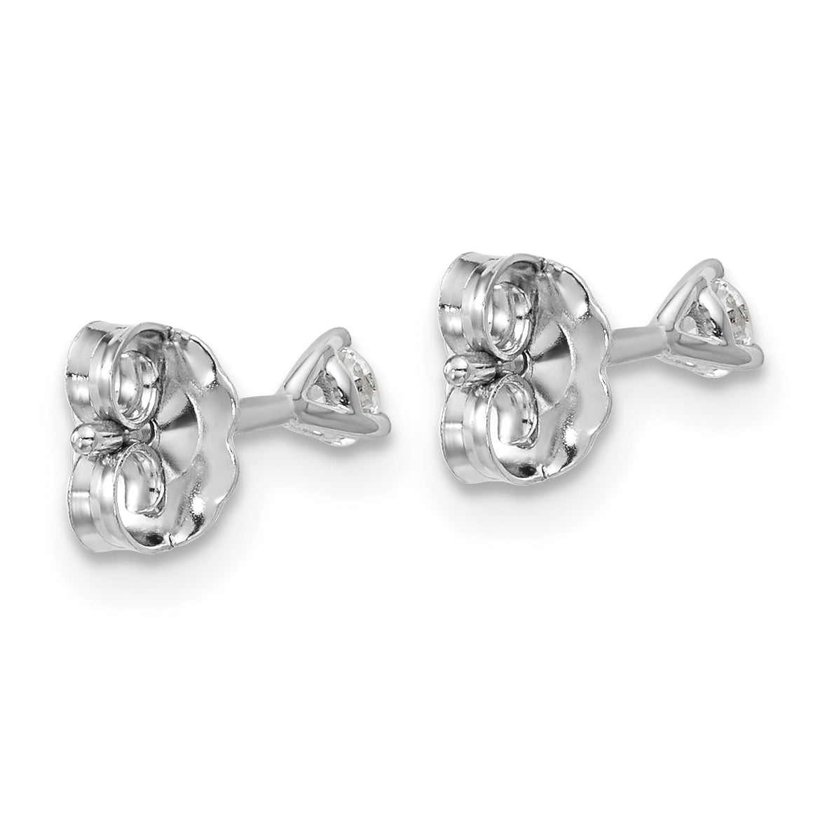 Lab Grown Diamond Gold 3-Prong Solitaire Earrings - 14k White Gold / 1/8 ctw. / VS+ F+