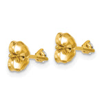 Lab Grown Diamond Gold 3-Prong Solitaire Earrings - 14k Yellow Gold / 1/8 ctw. / VS+ F+