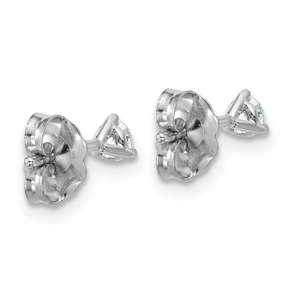 Lab Grown Diamond Gold 3-Prong Solitaire Earrings - 14k White Gold / 1/5 ctw. / VS+ F+