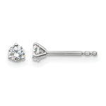 Lab Grown Diamond Gold 3-Prong Solitaire Earrings - 14k White Gold / 1/5 ctw. / VS+ F+